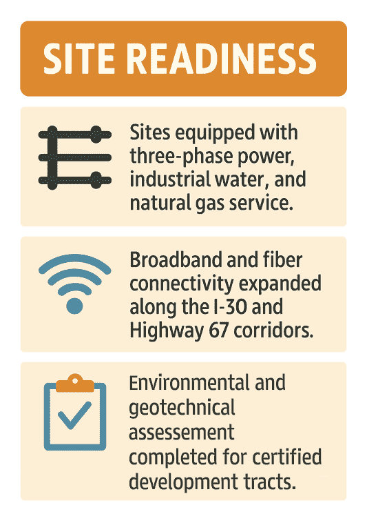 Infographic of Clark County Site Readiness
