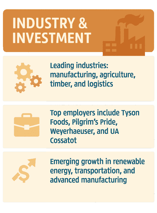 Infographic of Sevier County Industry & Investment